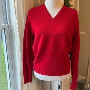 Vintage 100% Lambswool Brooks Brothers Golden Fleece V-Neck Sweater Red